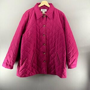 Orvis women’s Quilted Jacket Women's XLarge Pink Long Sleeve Button up Outdoor